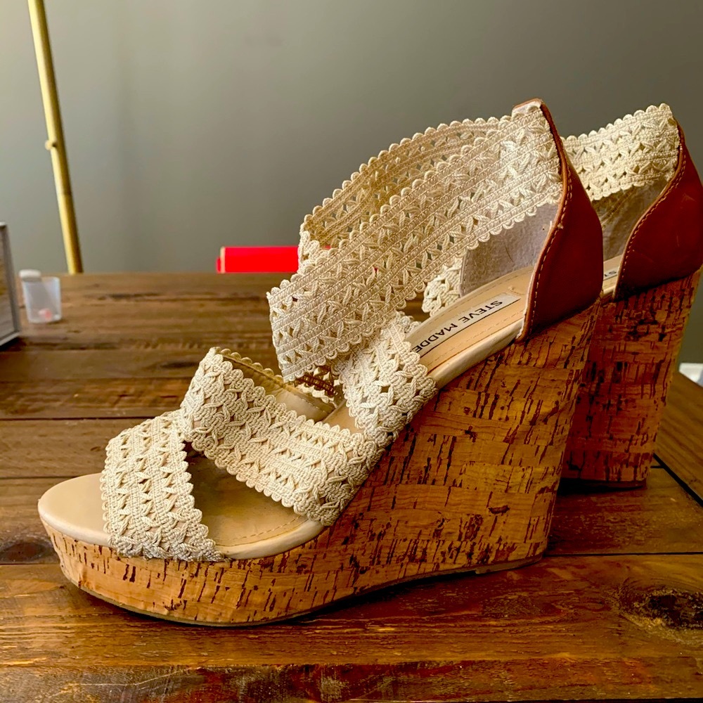Steve Madden Cork Wedge Sandals